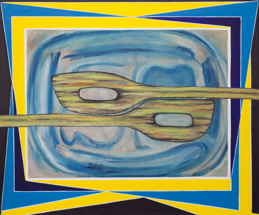 semiotics of the kitchen – c: cooking spoon, Öl und Acryl auf Nessel, 1,60 × 1,80 m, 2014