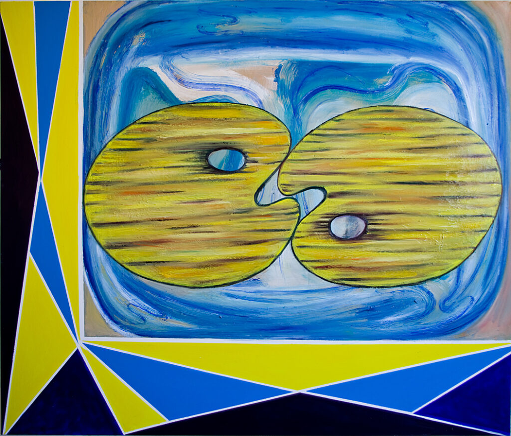 Double you, Öl und Acryl auf Nessel, 1,60 × 1,80 m, 2015