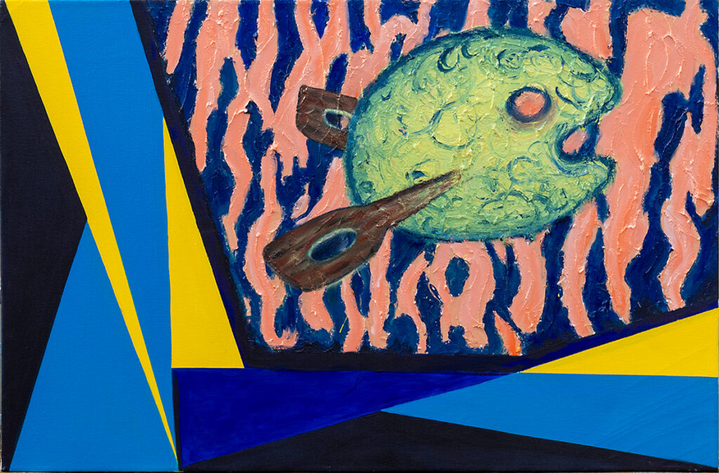Ulrike Münchhoff; Ulrike Muenchhoff; painting; Troubled Palette, 2022, Oil on Canvas, 1,20x0,80 m