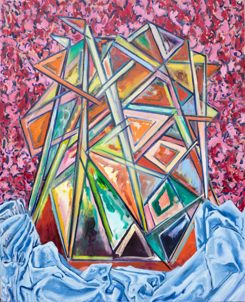 Ulrike Muenchhoff; Ulrike Münchhoff; painting; Fast Forward 1,90x 2,40 m, Öl auf Nessel, 2023